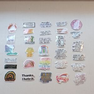 $4 Add-on New Colorful "Negative" Stickers - Set Of 30